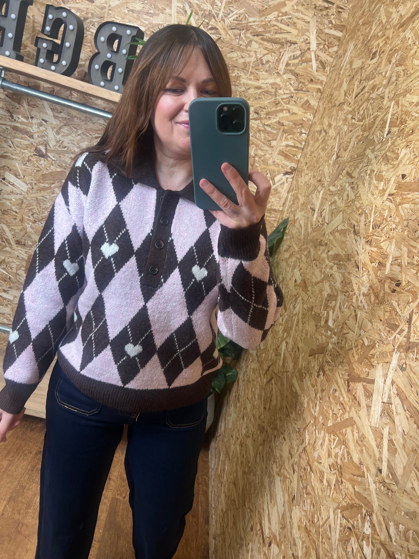 Argyle Heart Knit