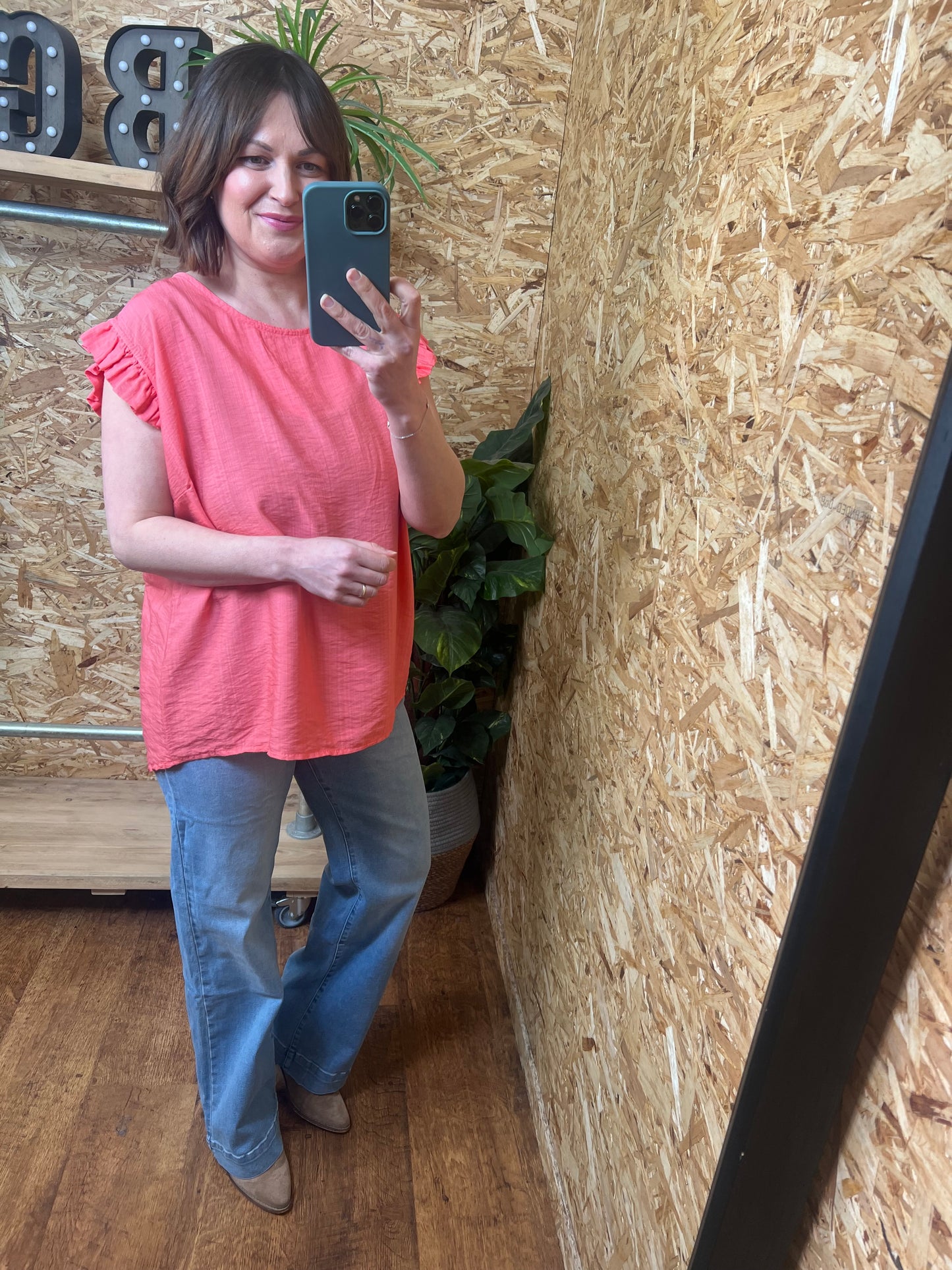 Lucie Frill Button Back Top