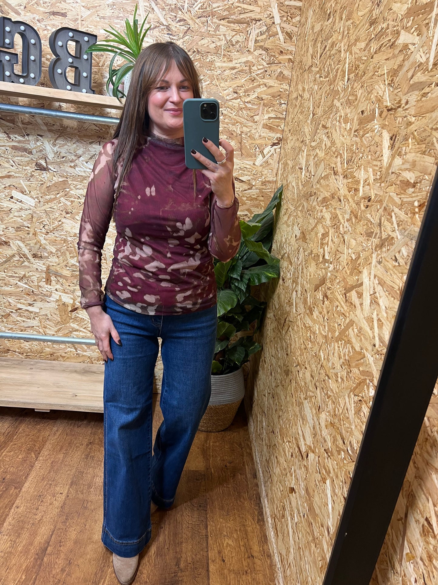 Annie Abstract Mesh Top