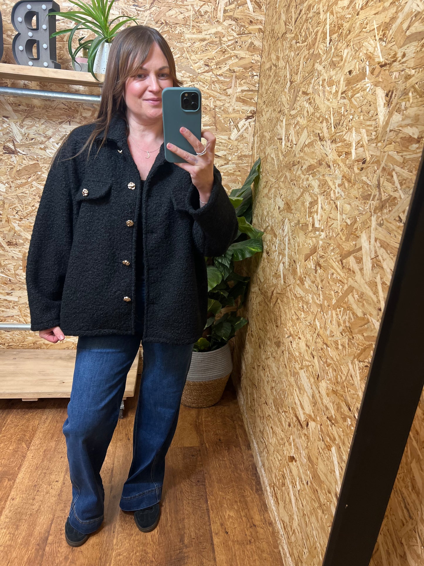 Gold Button Bucle Shacket