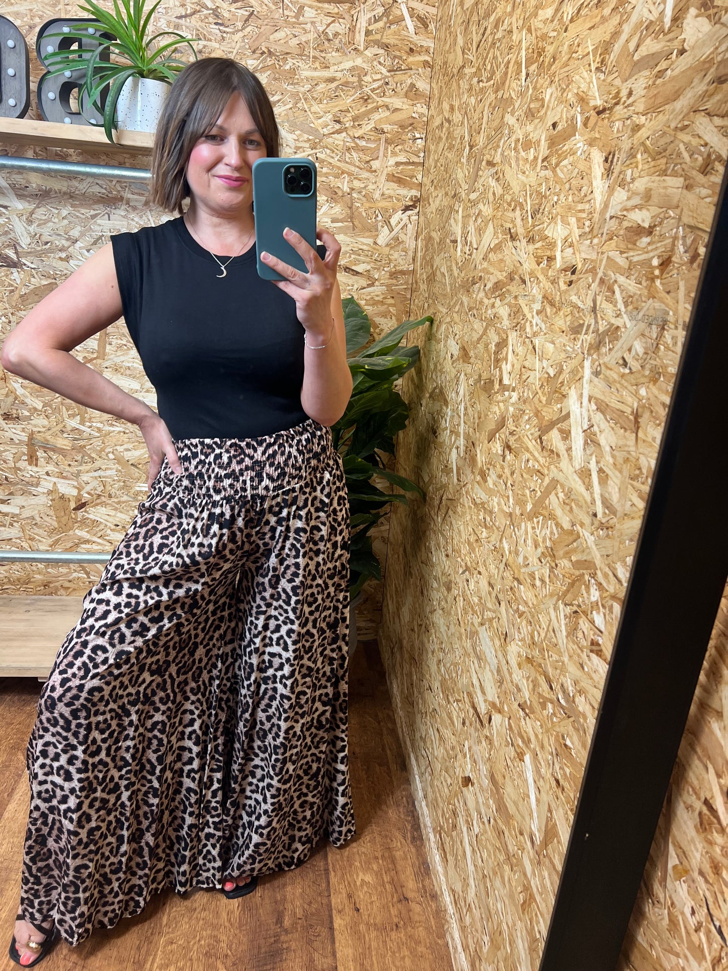 Leopard Palazzo Trousers