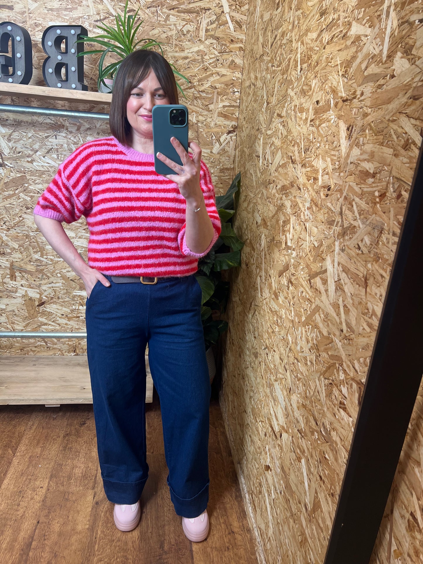 Short Sleeve Stripe Knit