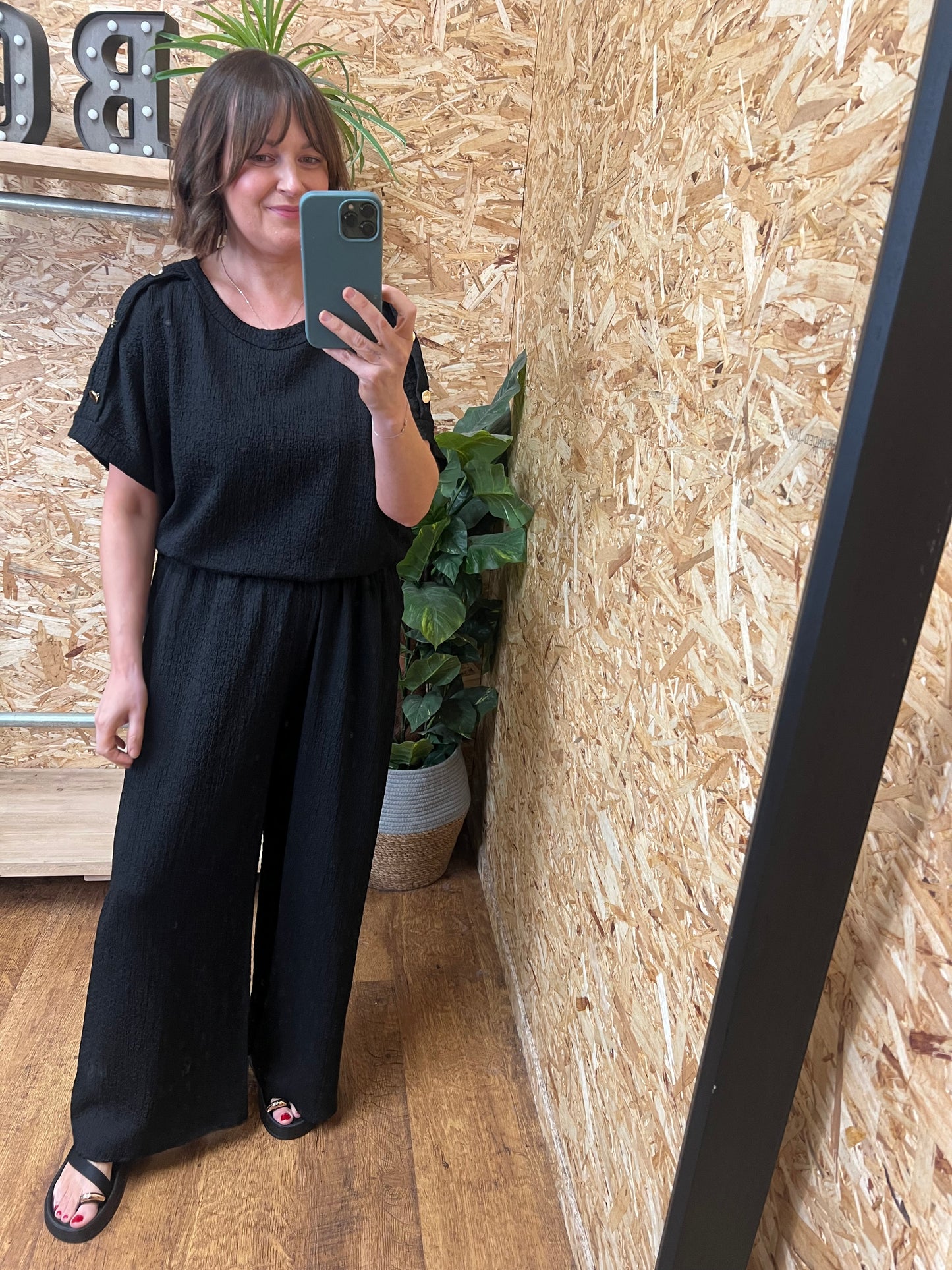 Gold Button Detail Co Ord