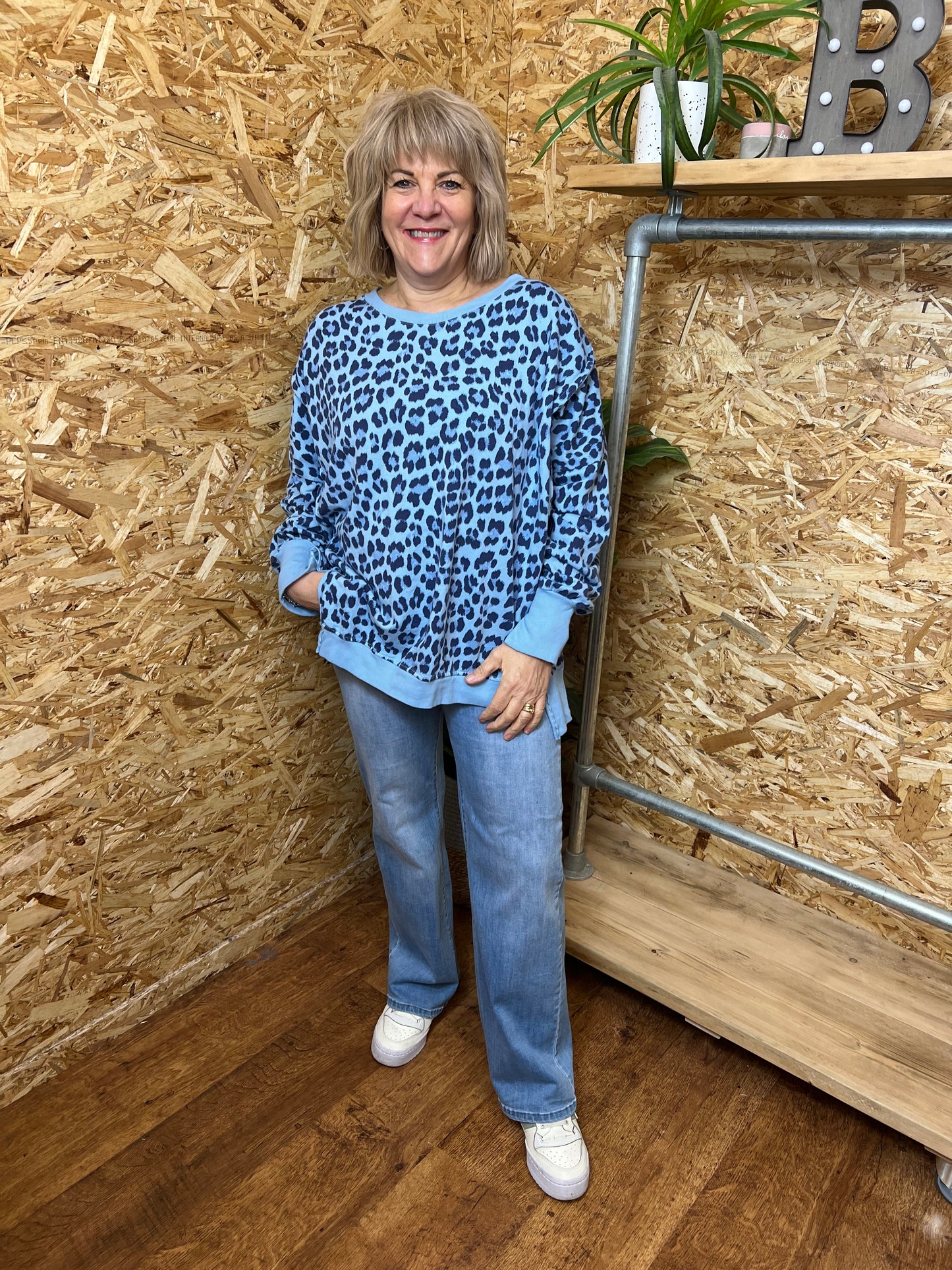 Oversized Animal Print Sweatshirt