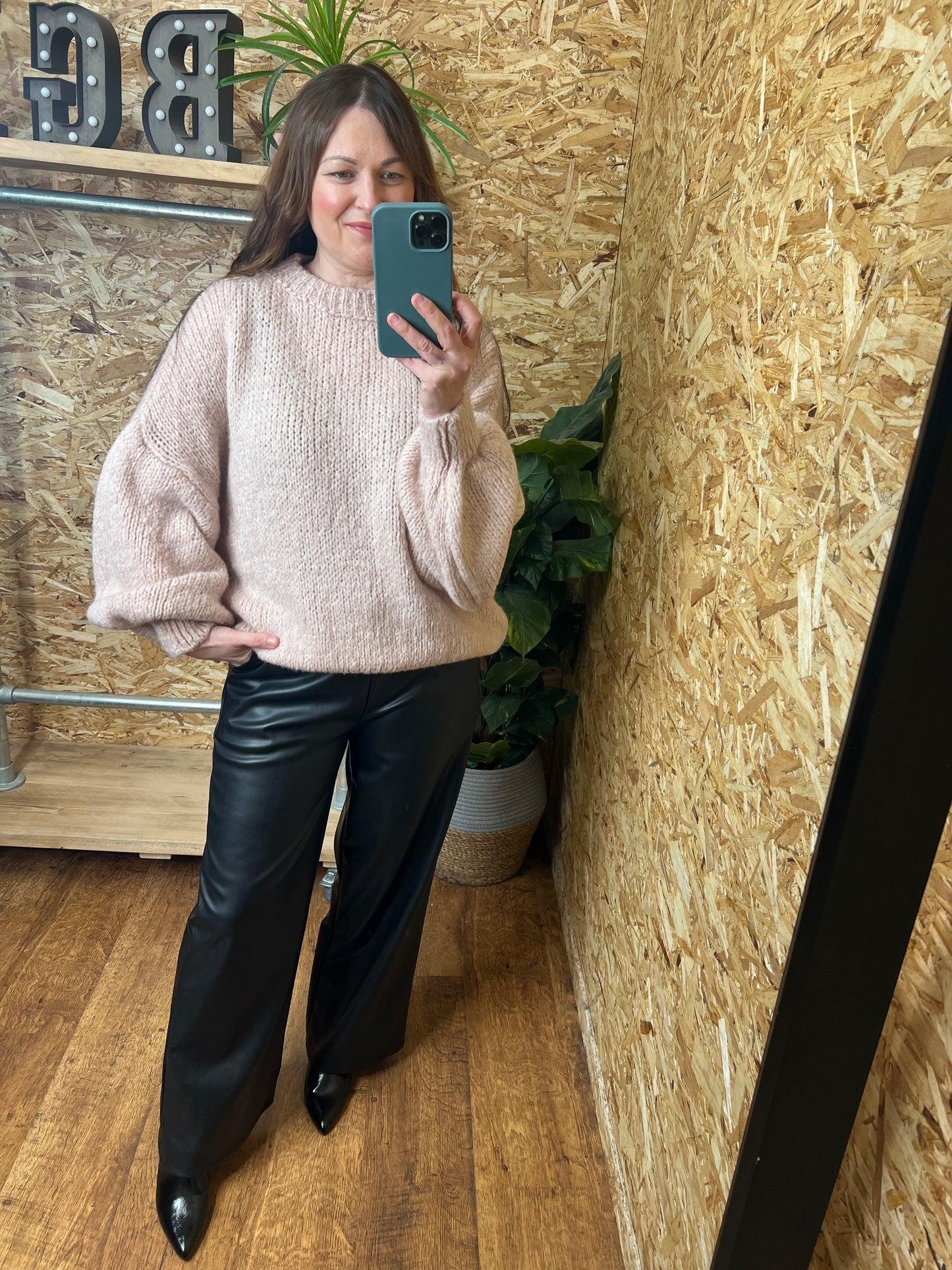 Balloon Sleeve Knit- Dusky Pink