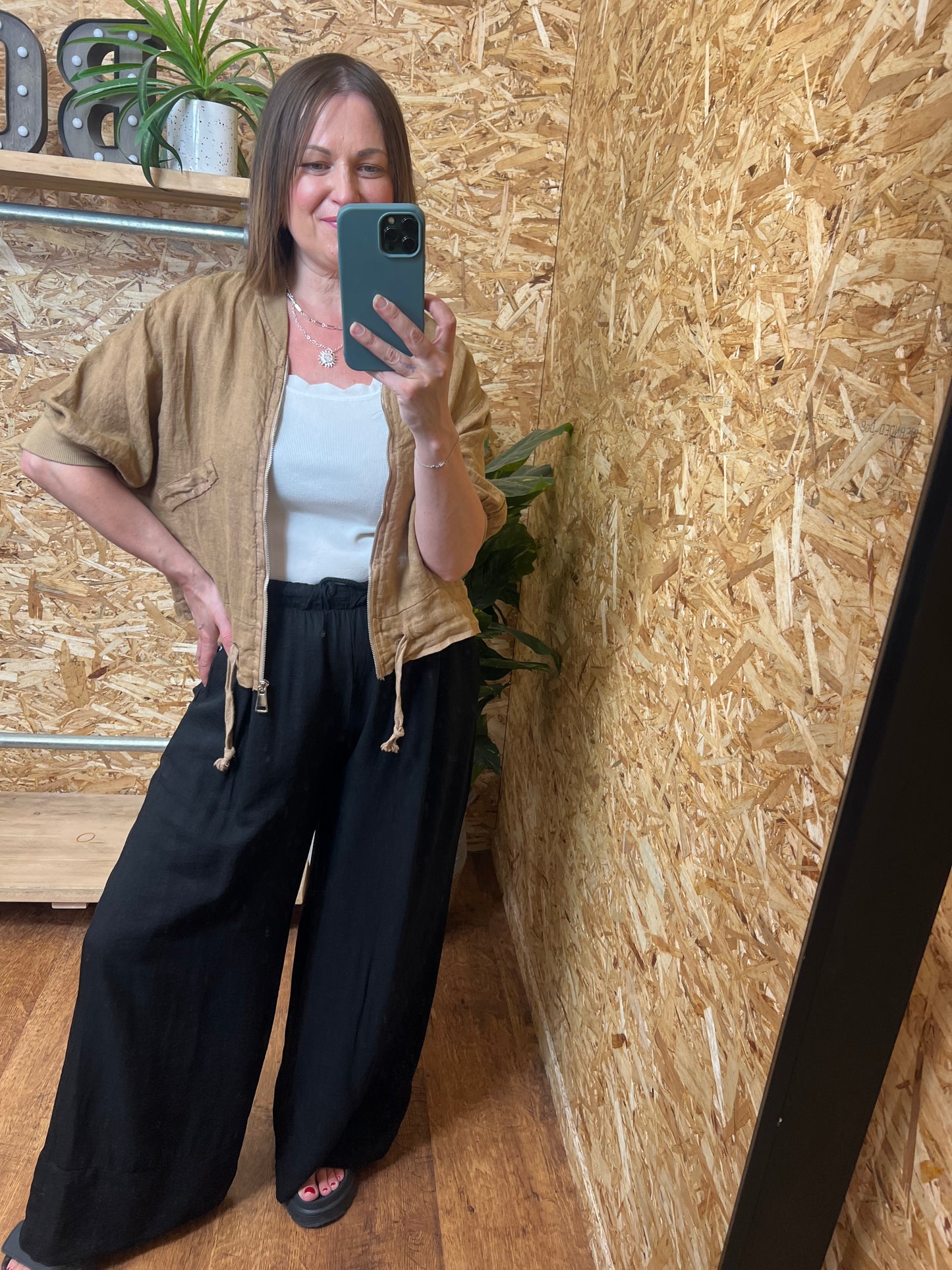 Linen Bomber Jacket