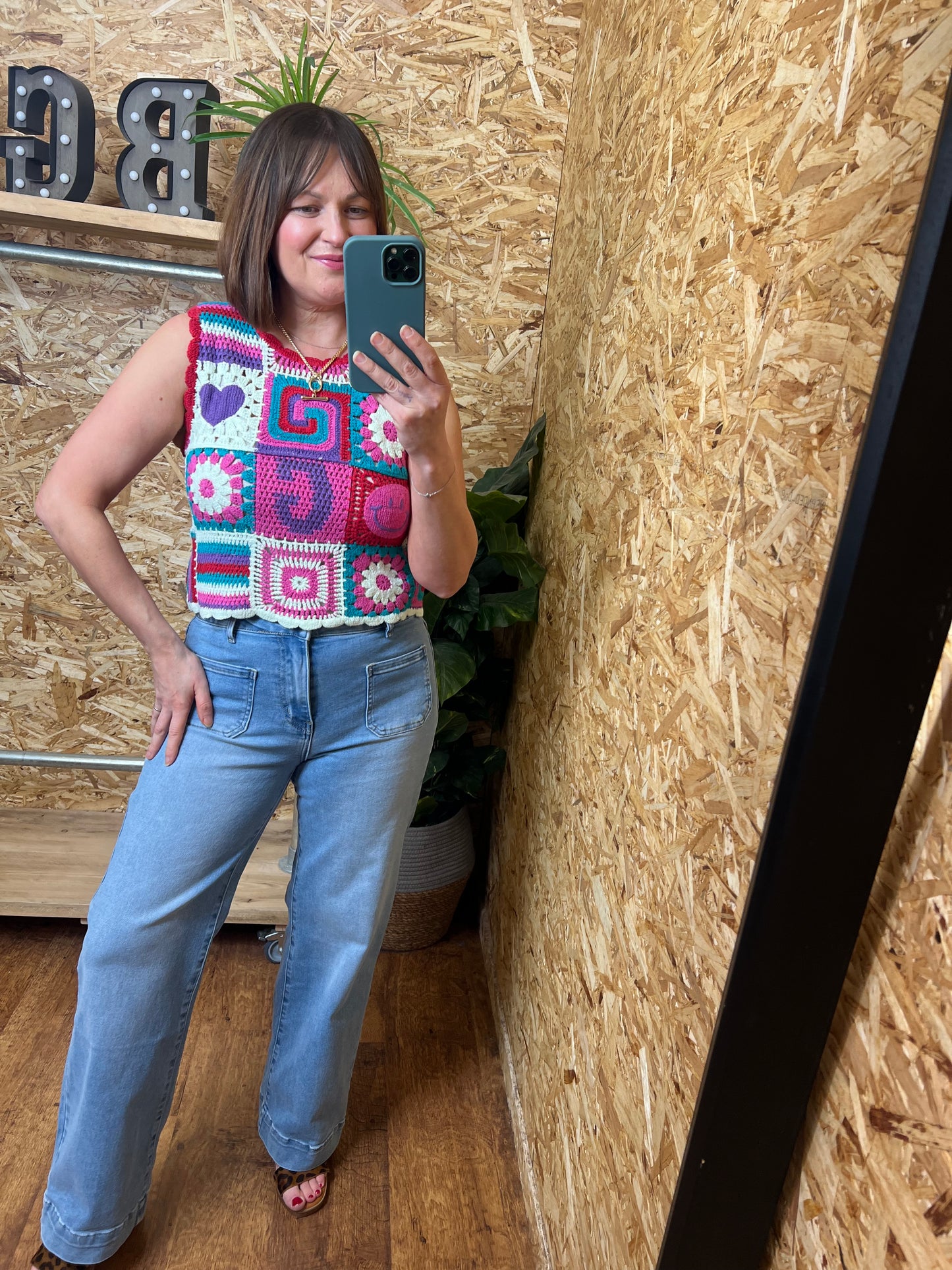 Smiley Heart Crochet Top