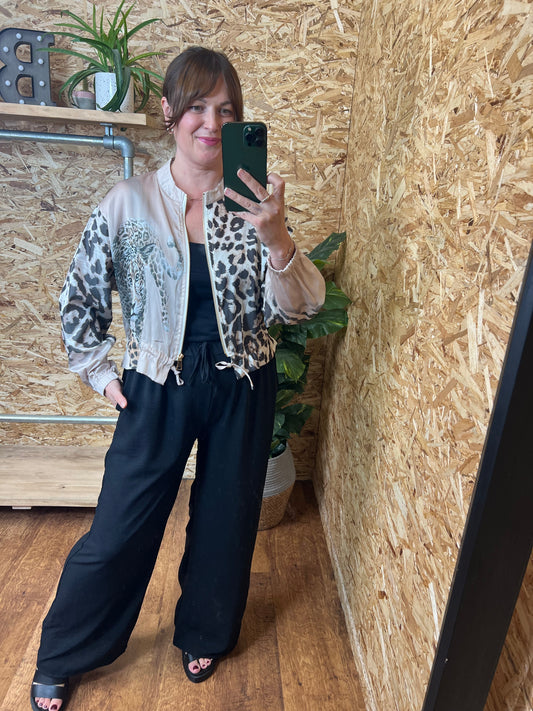 Leopard Print Bomber Jacket