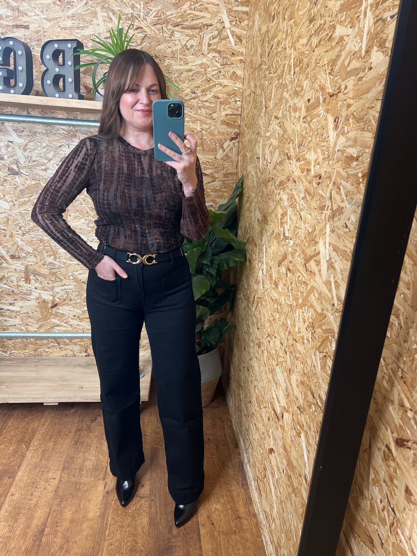 Devore Velvet Mesh Top