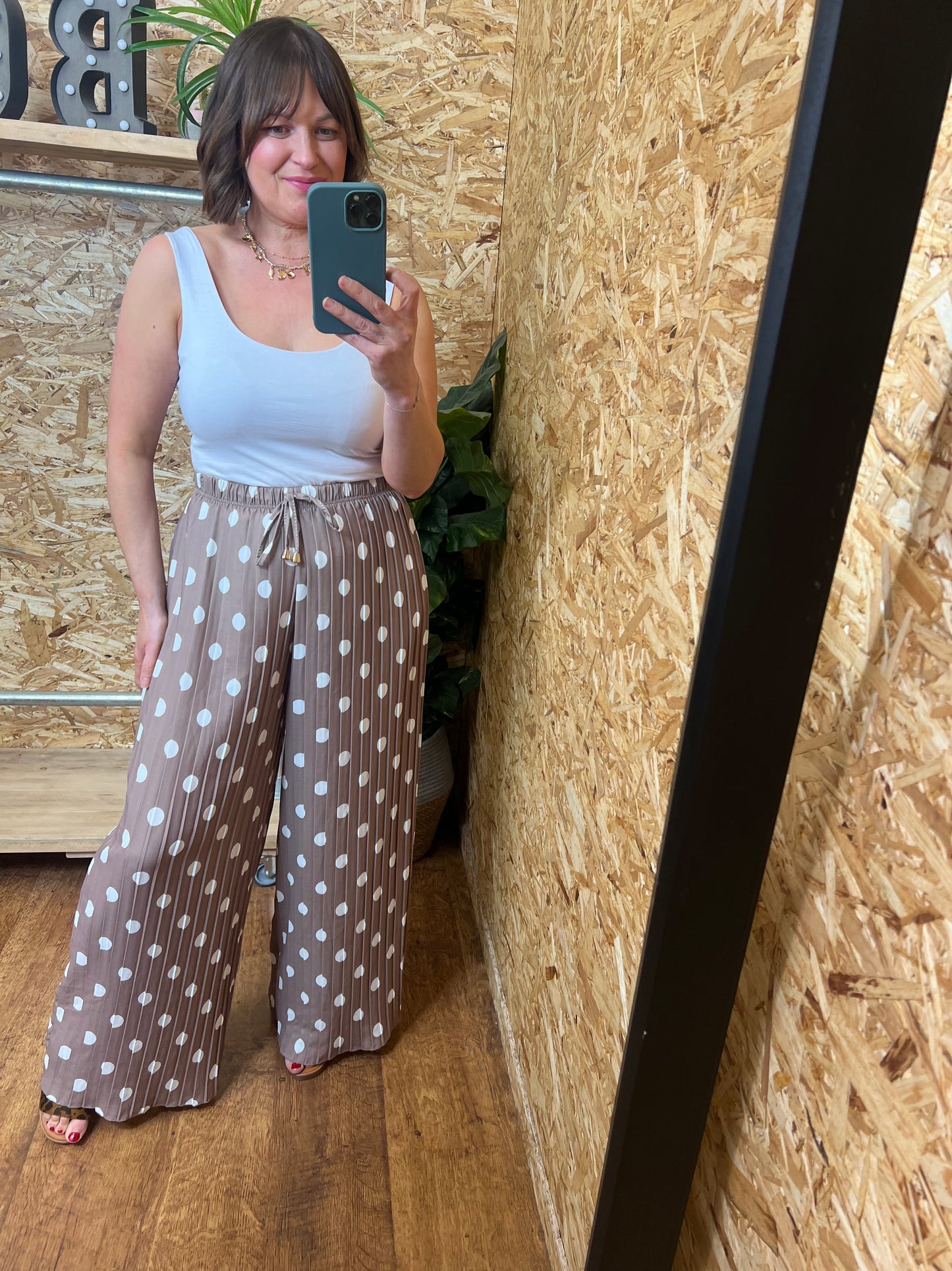 Polka Dot Pleated Trousers
