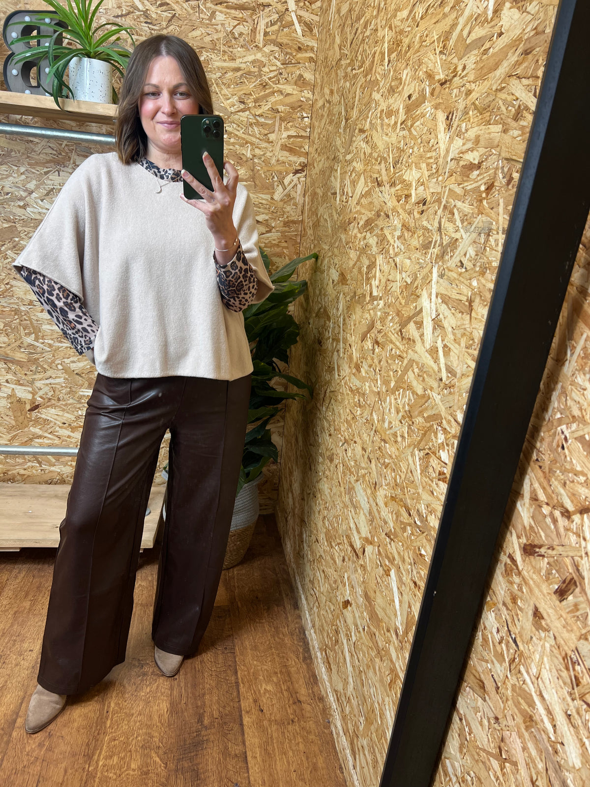 **Pre Order ** Pu Seam Front Trousers