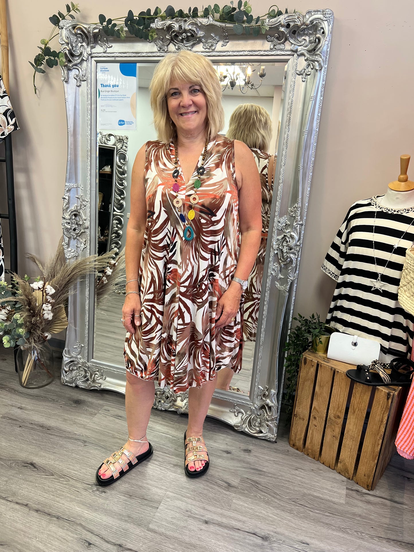 Palm Print Dress