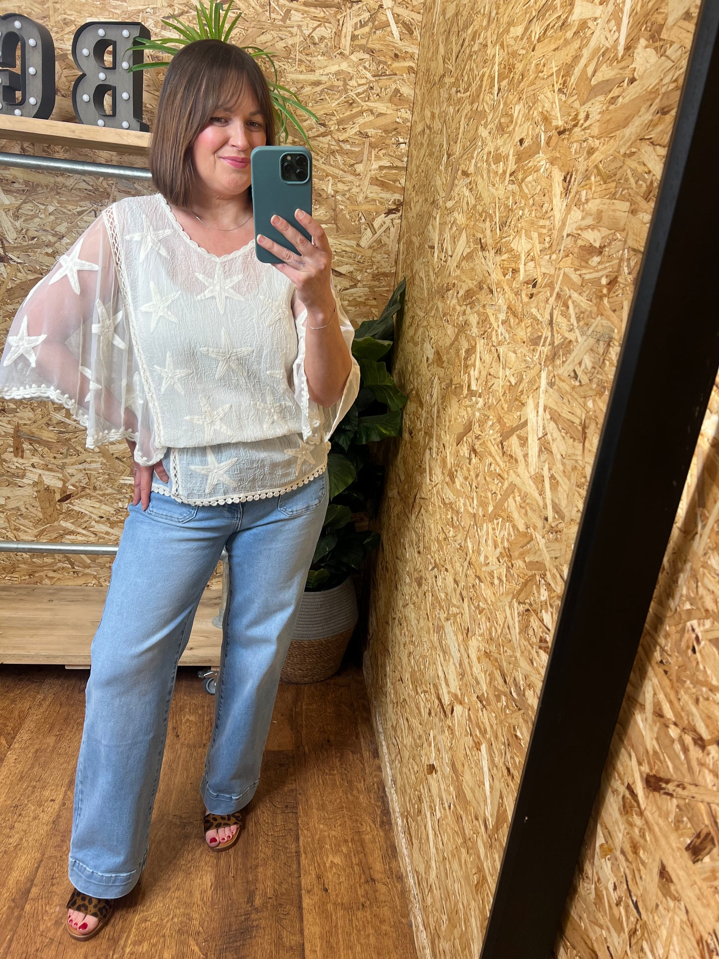 Star Lace Detail Top