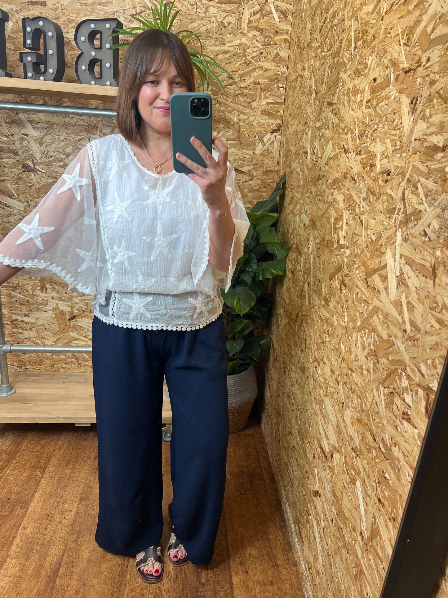 Star Lace Detail Top