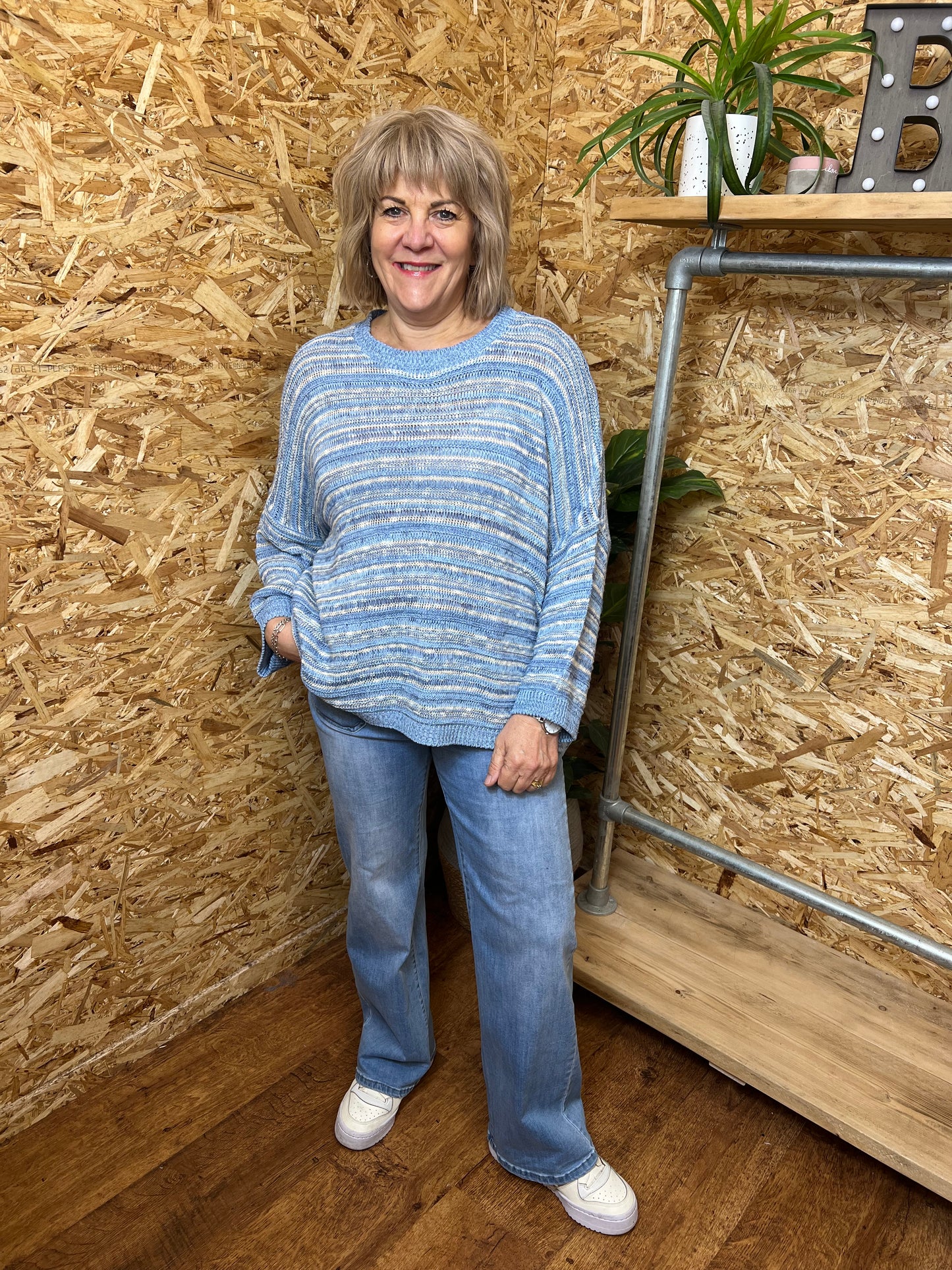 Stripe Open Weave Knit