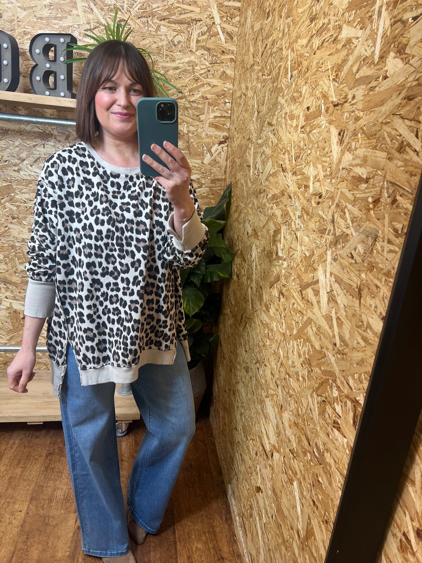 Oversized Animal Print Sweatshirt