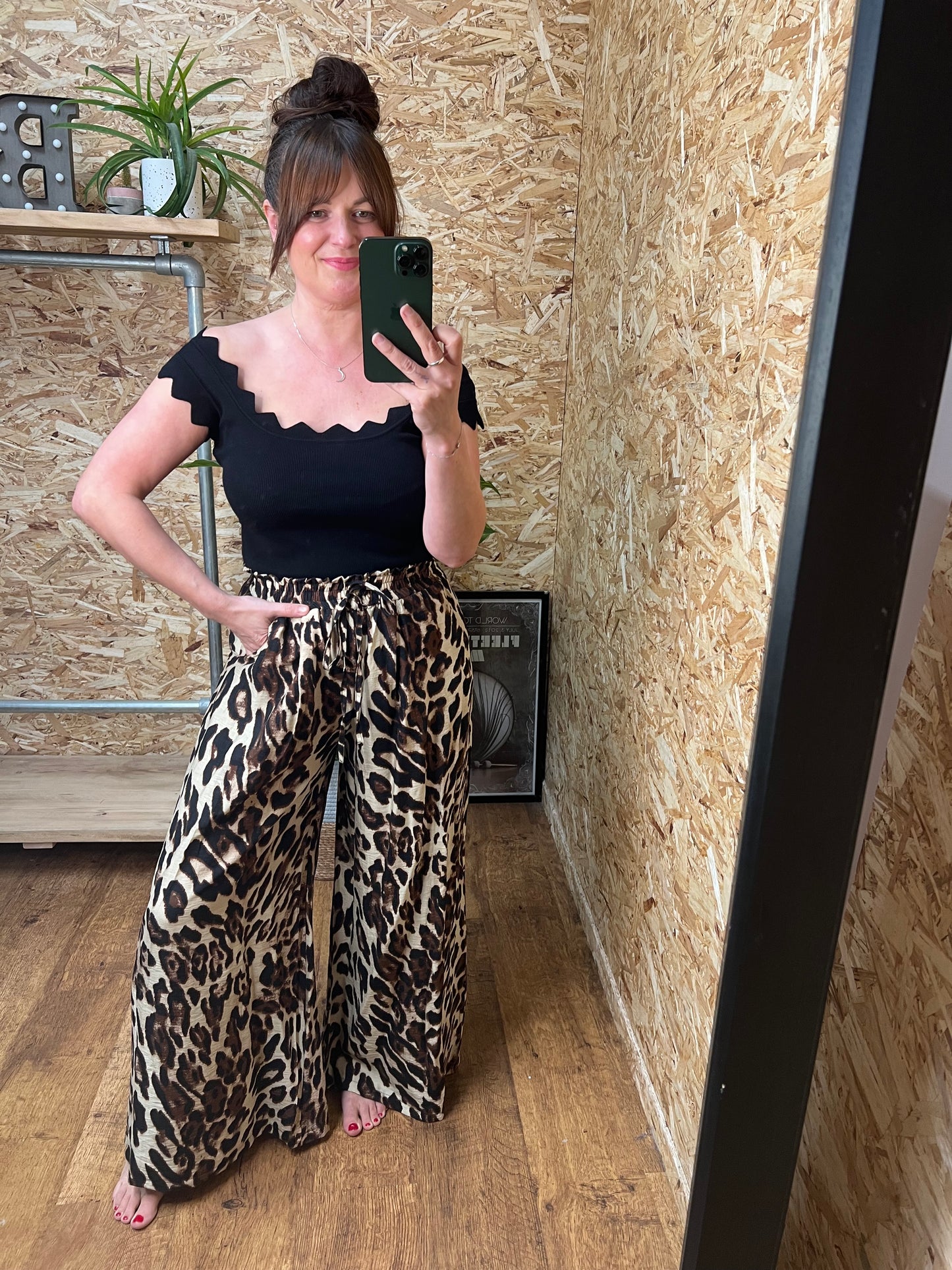 Leopard Palazzao Trousers