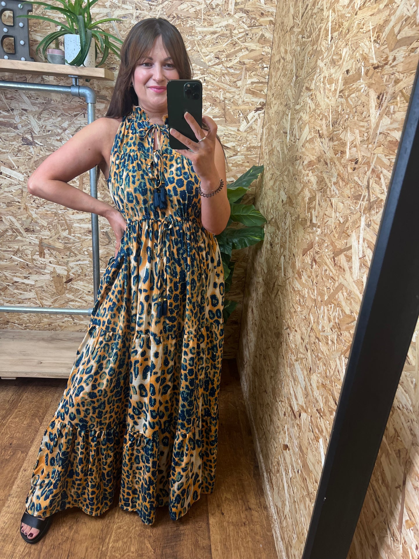 Leopard Stud Detail Maxi