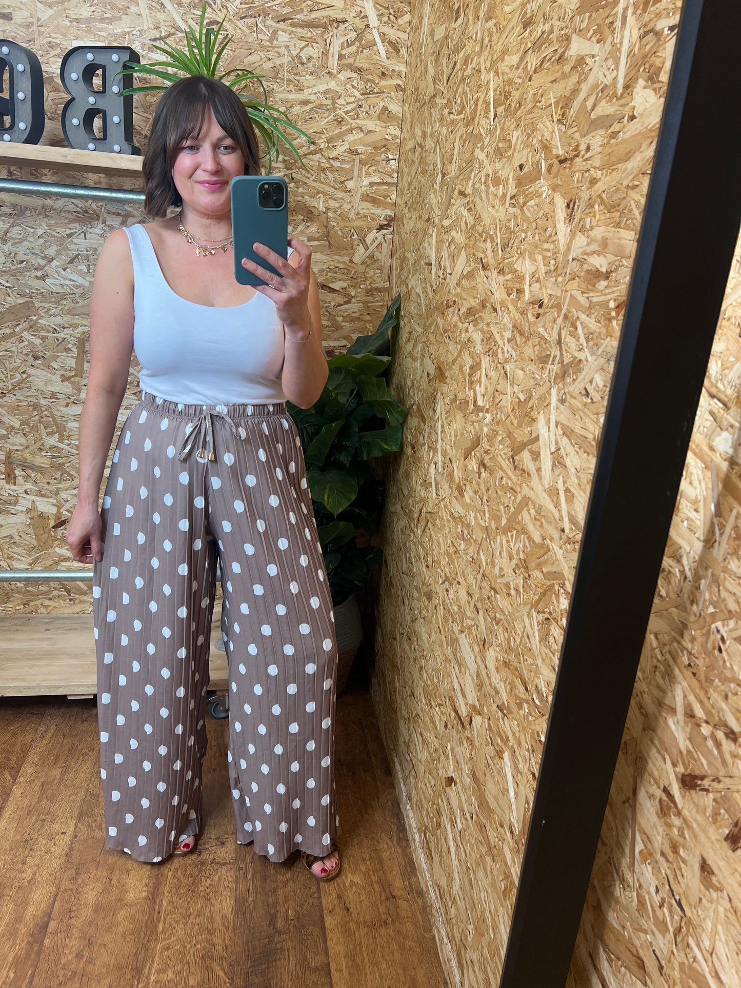 Polka Dot Pleated Trousers