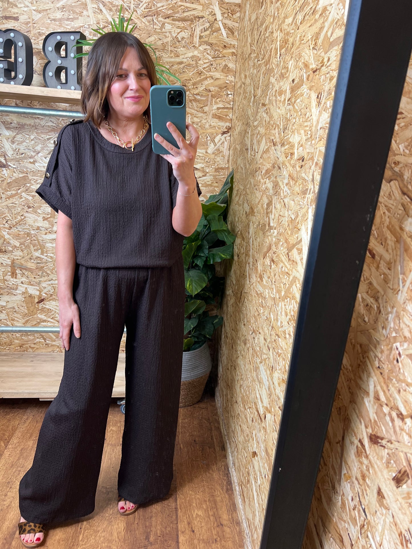 Gold Button Detail Co Ord