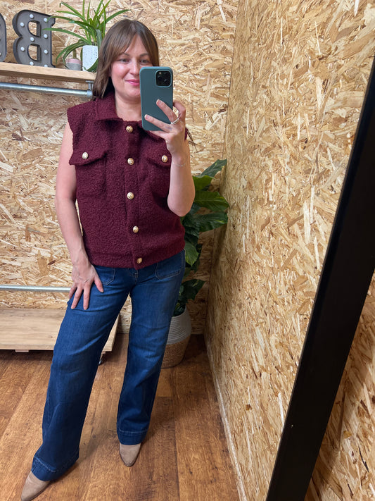 Gold Button Boucle Waistcoat