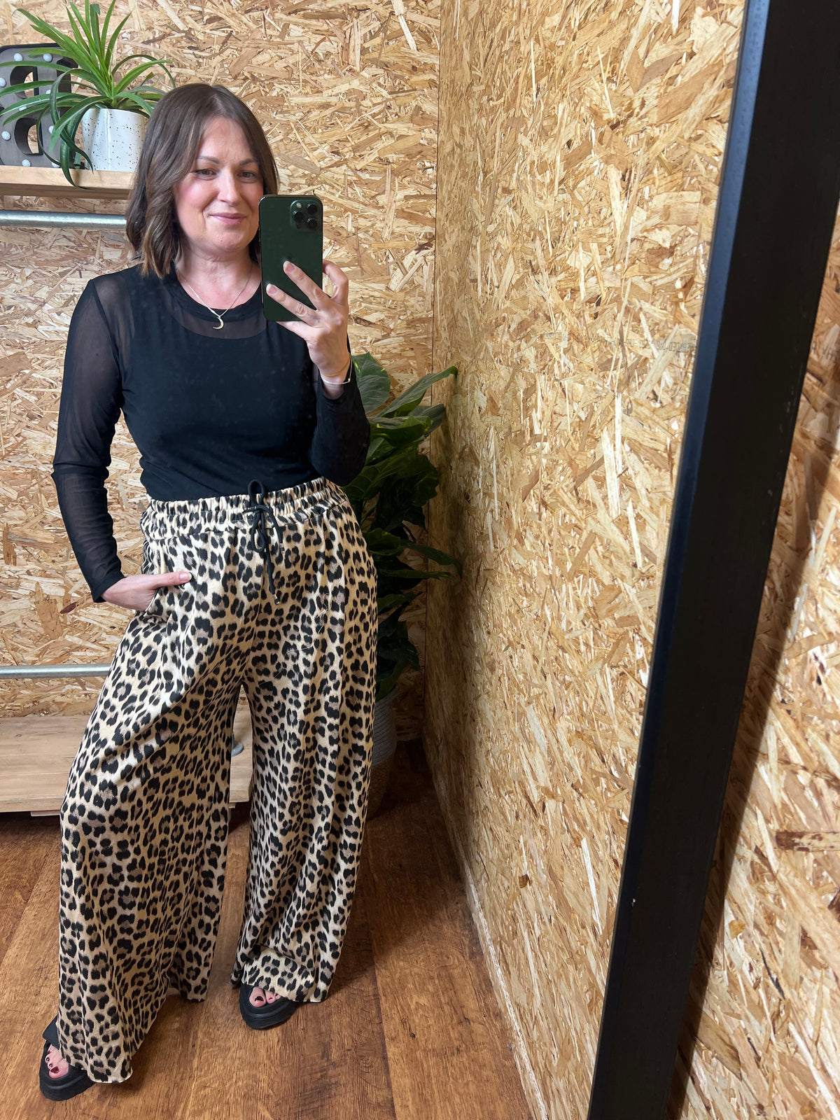Leopard Wide Leg Joggers