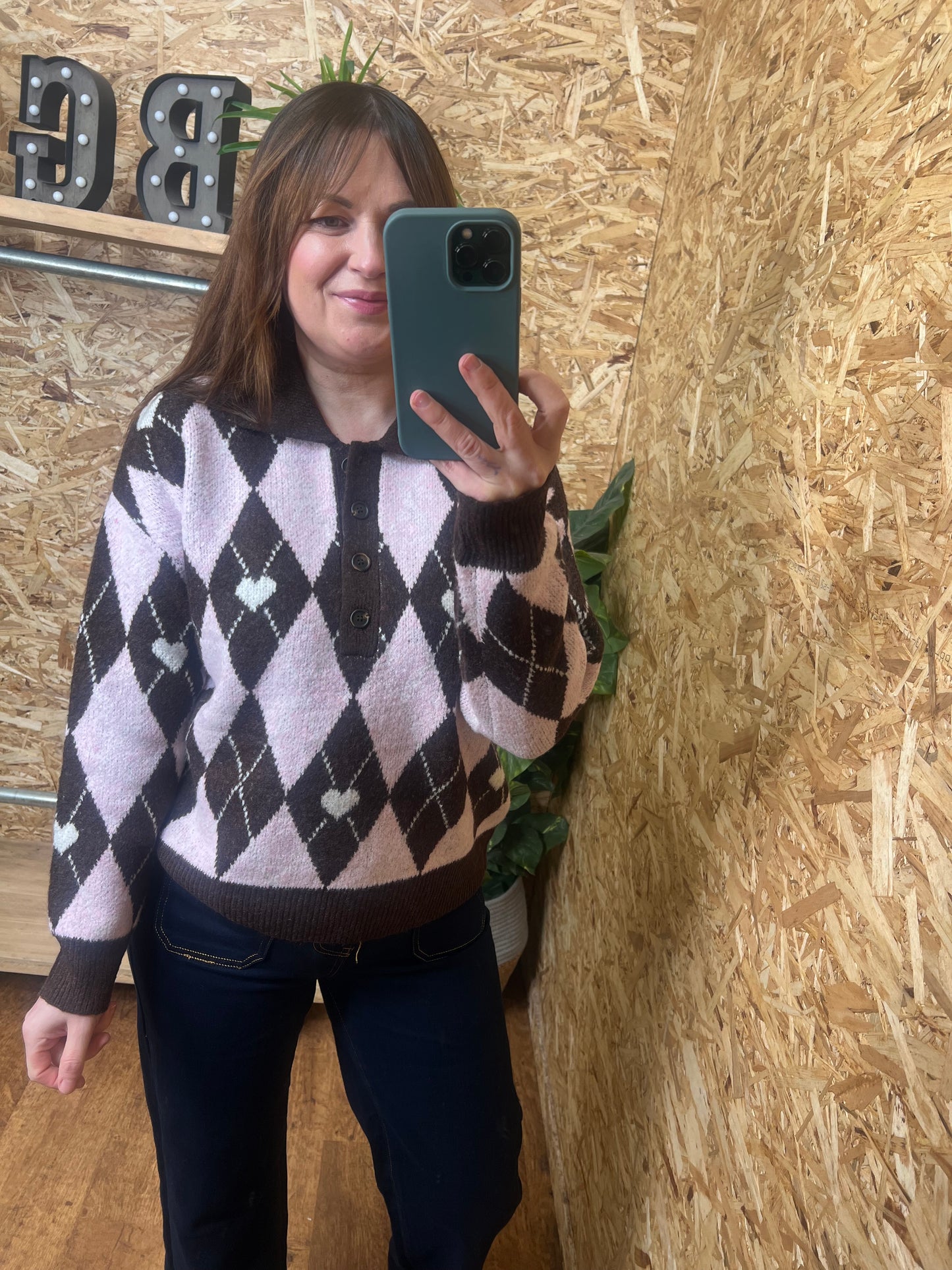 Argyle Heart Knit