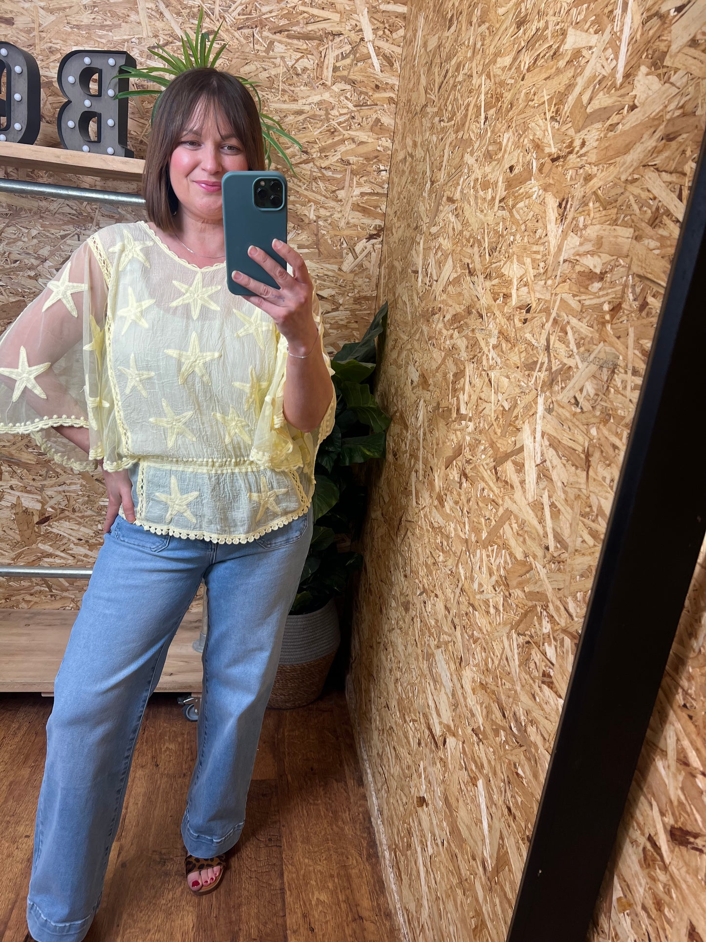 Star Lace Detail Top
