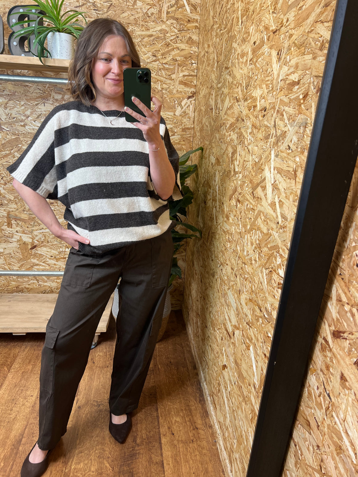 Short Sleeve Stripe Knit