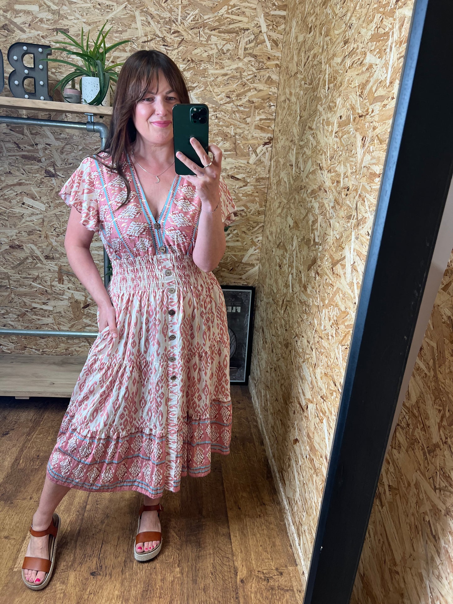 Aztec Print Midi Dress