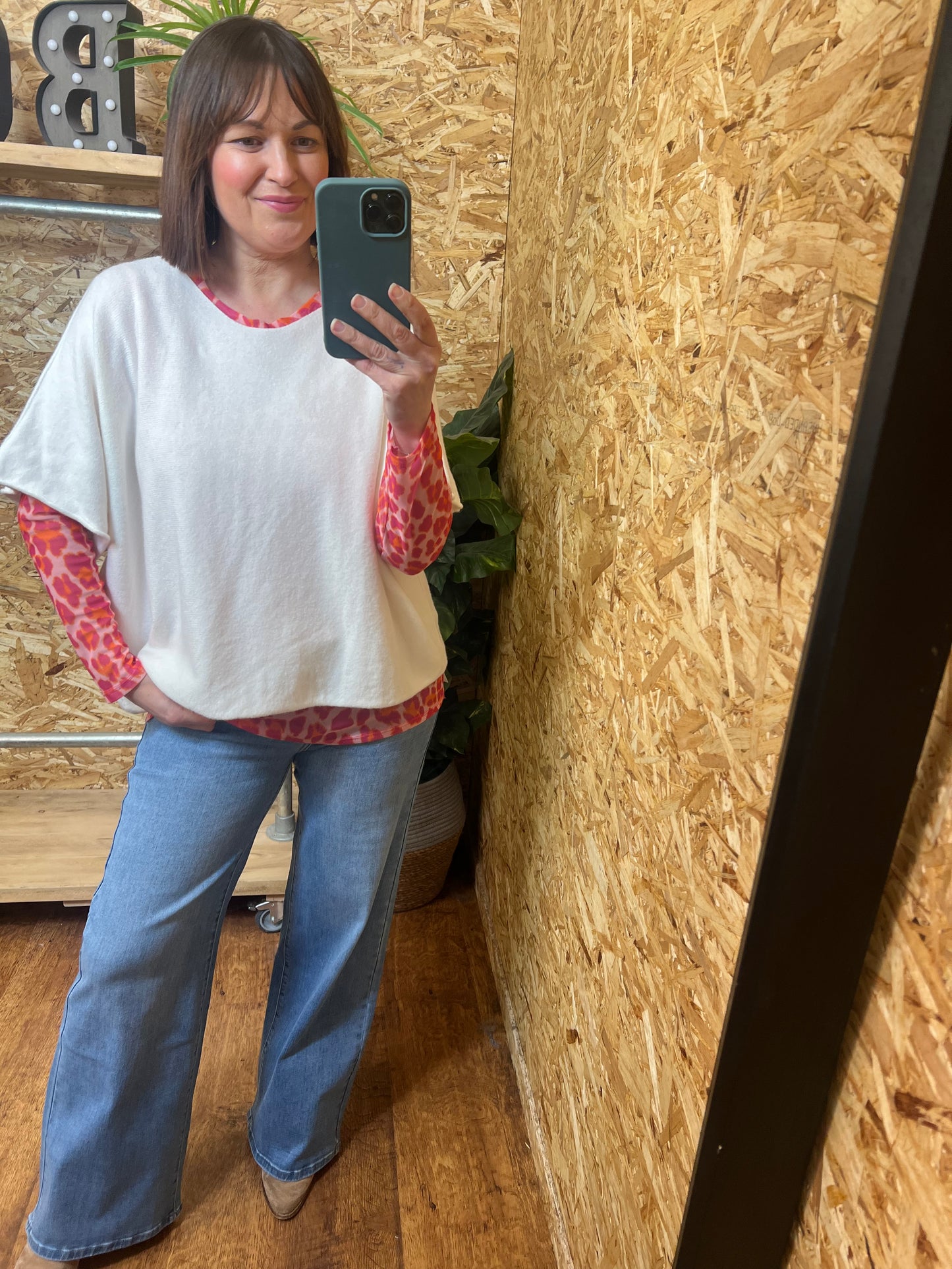 Kemi Animal Print Mesh Top