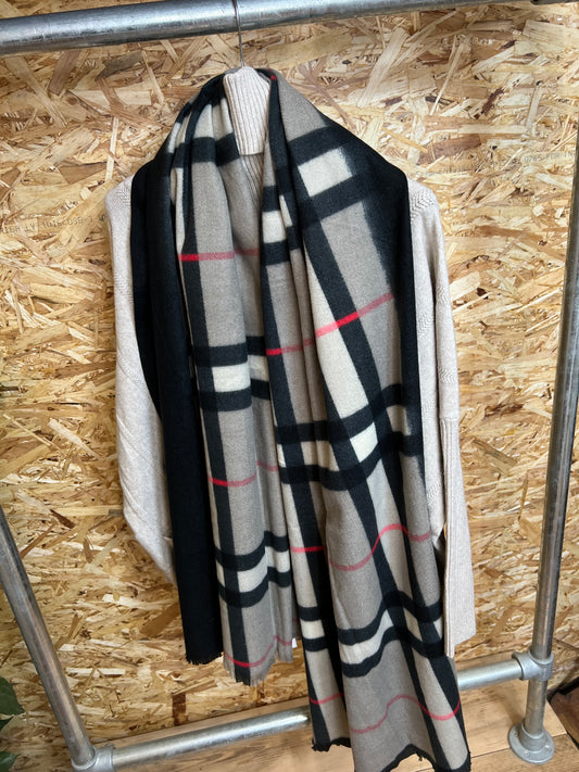 Large Checked Scarf