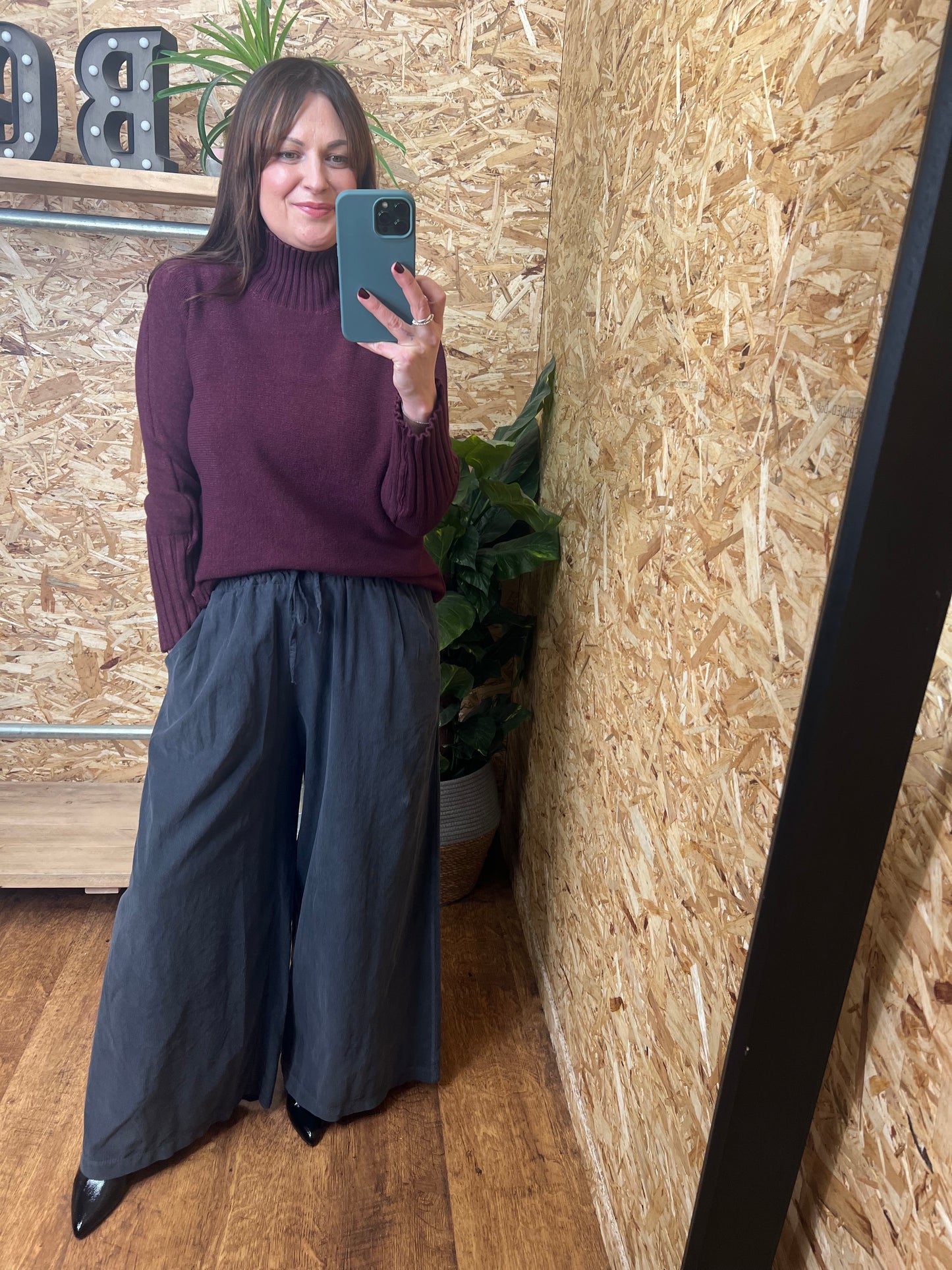 Needlecord Wide Leg Trousers