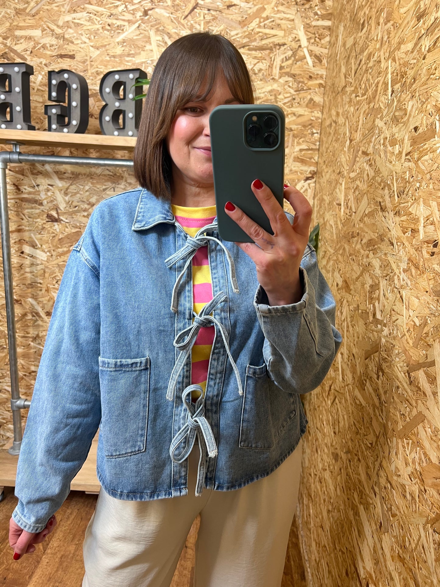 Tie Front Denim Jacket