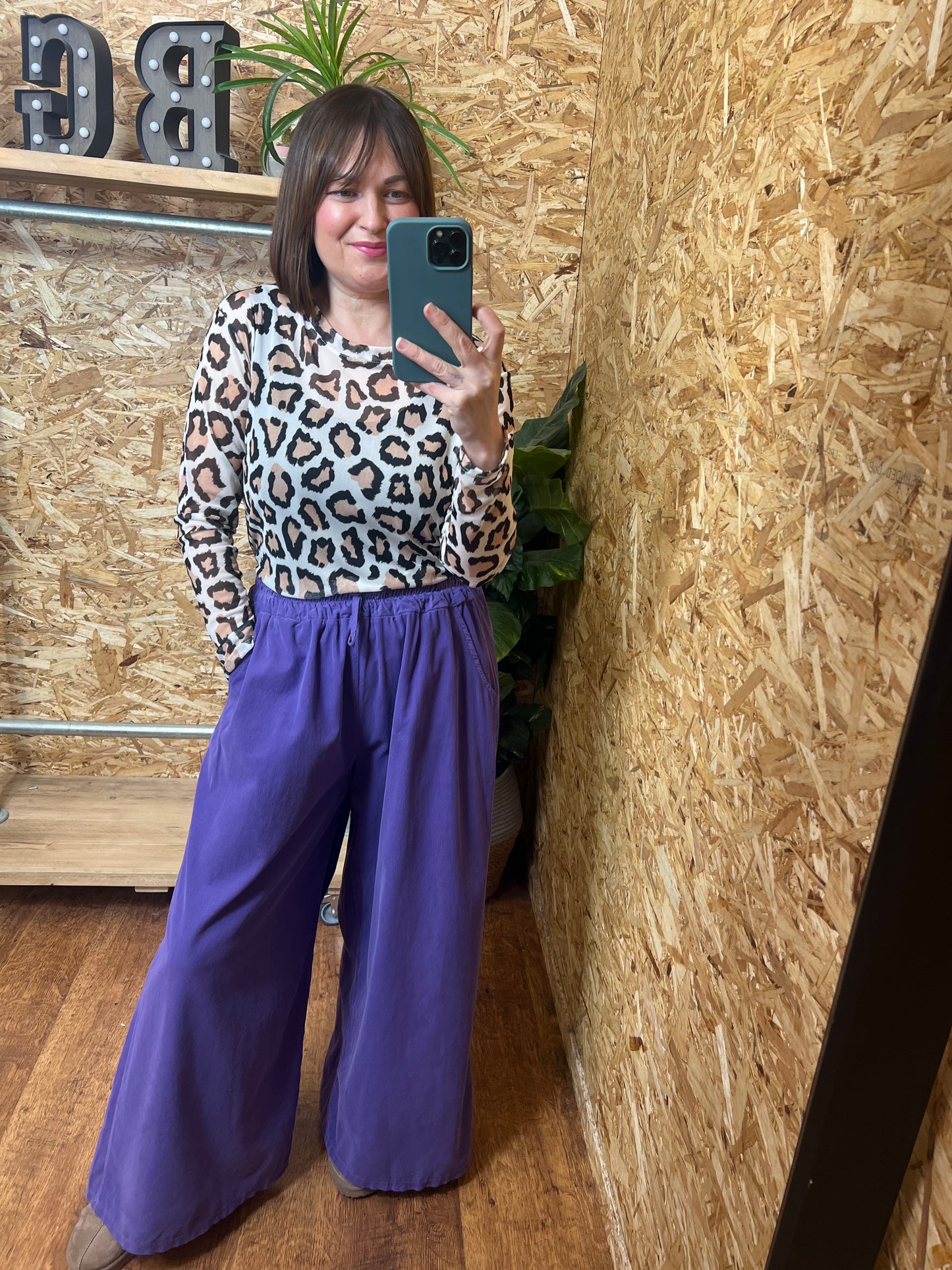 Needlecord Wide Leg Trousers
