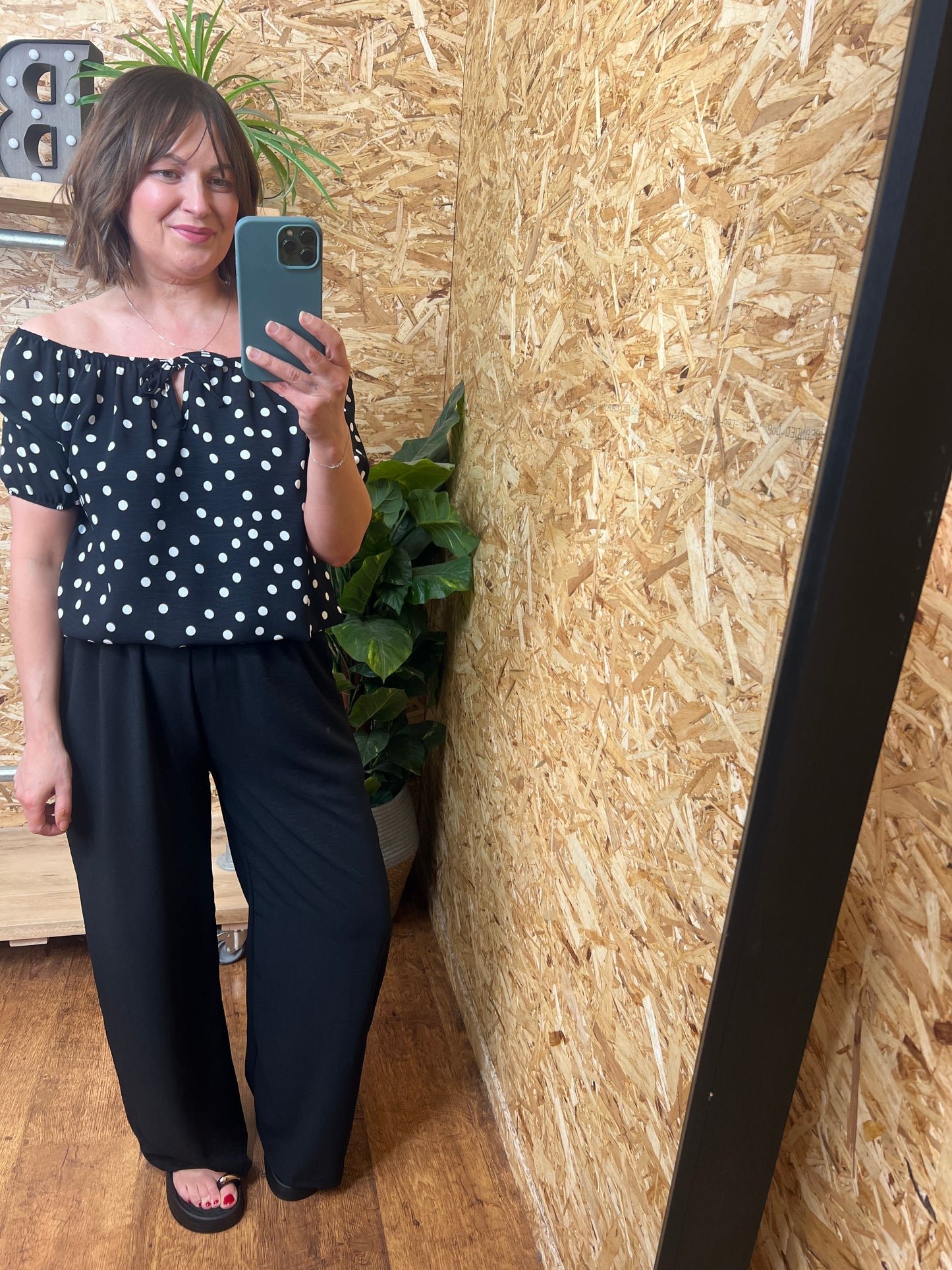 Polka Dot Bardot Top