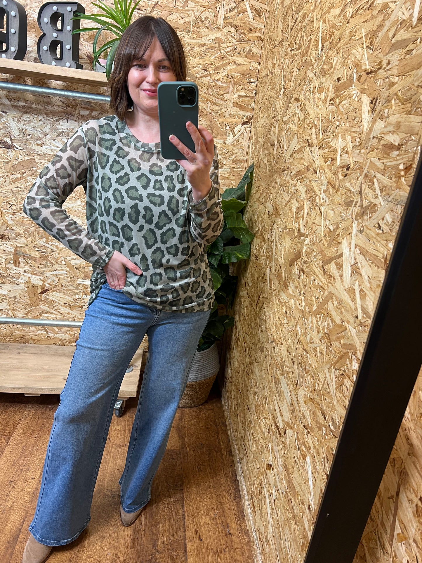 Lena Animal Print Mesh Top