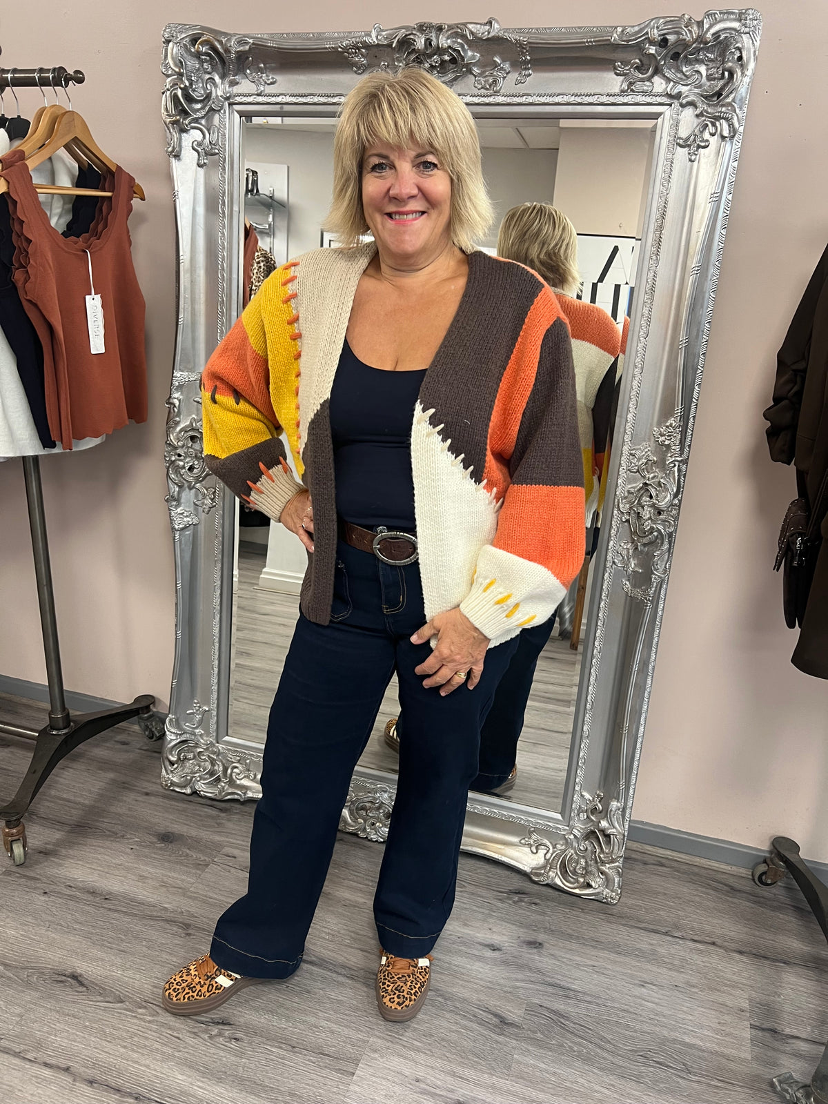 Chunky Colour Block Cardigan