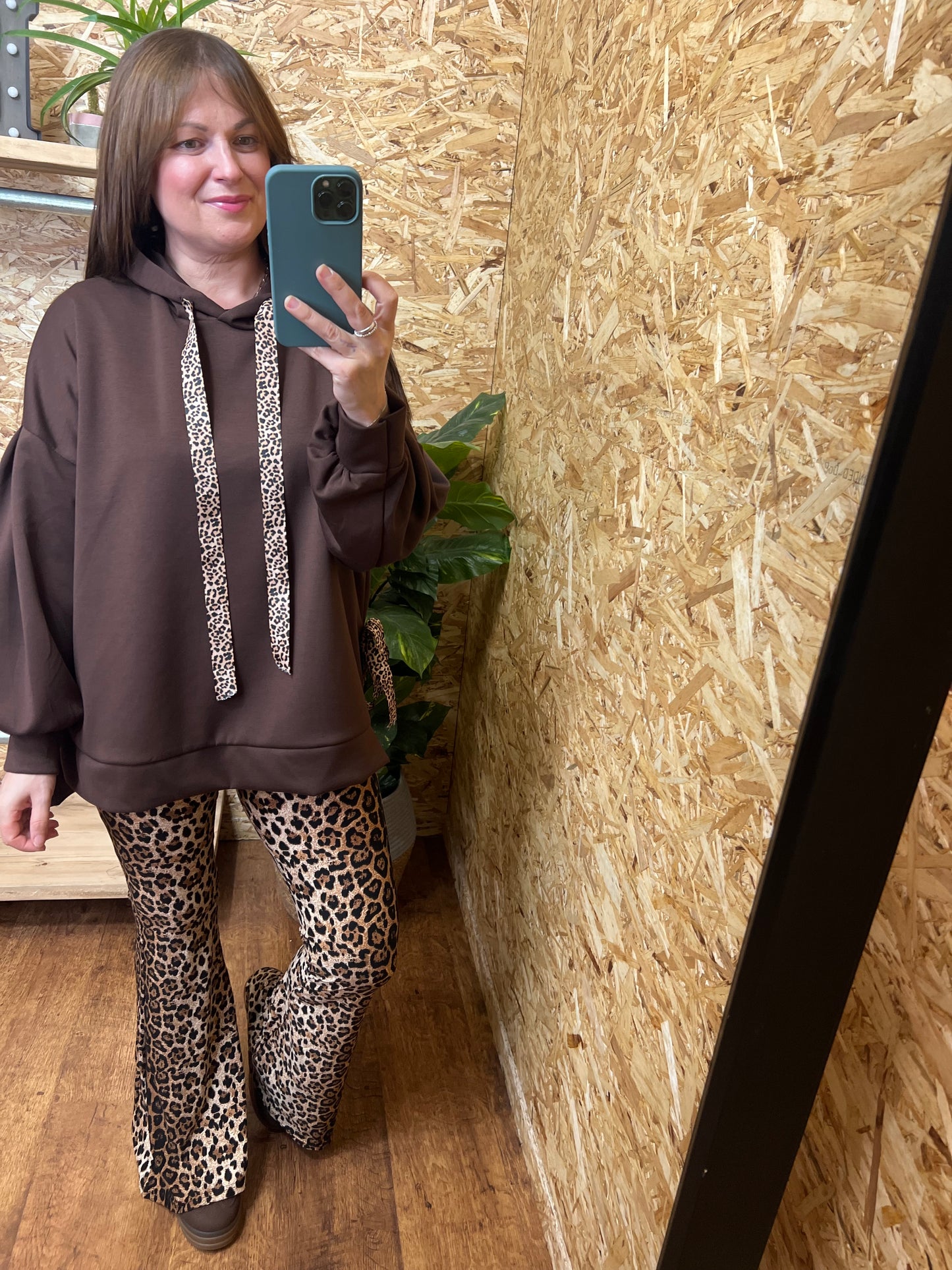 Leopard Ribbon Tie Hoodie