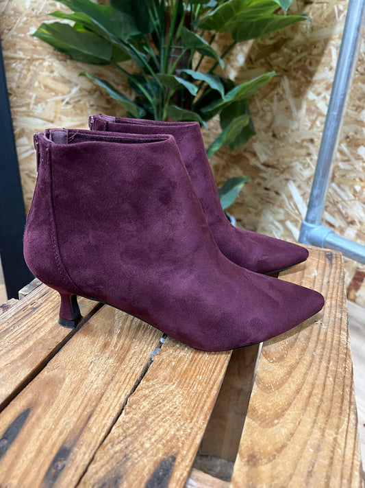 Faux Suede Kitten Heel Boot