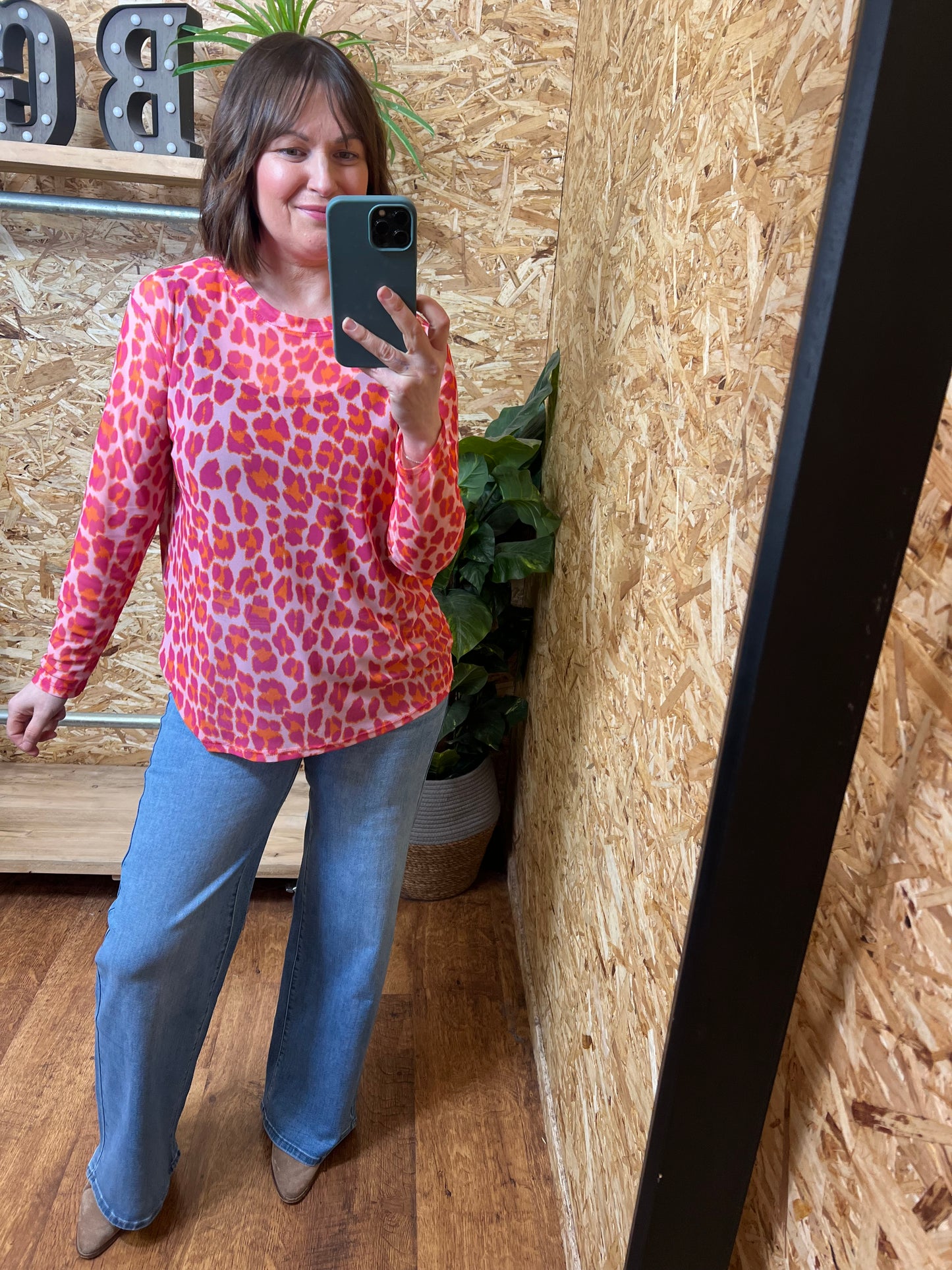Kemi Animal Print Mesh Top