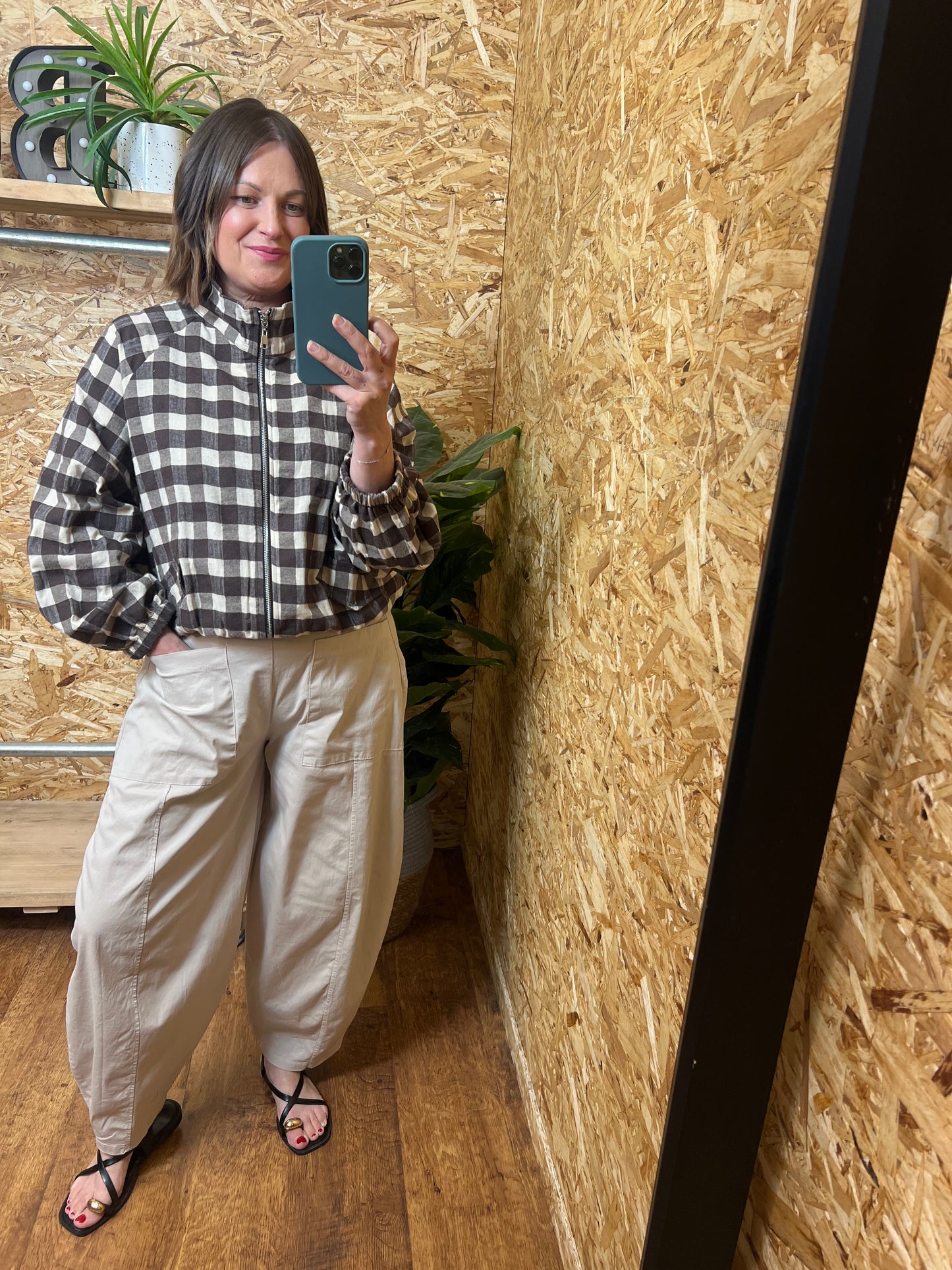 Short Checked Bomber