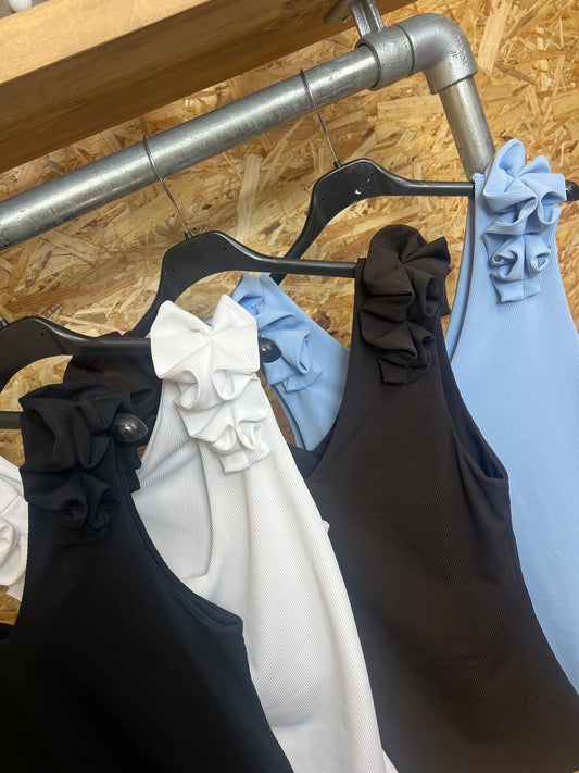 Ruffle Shoulder Vest