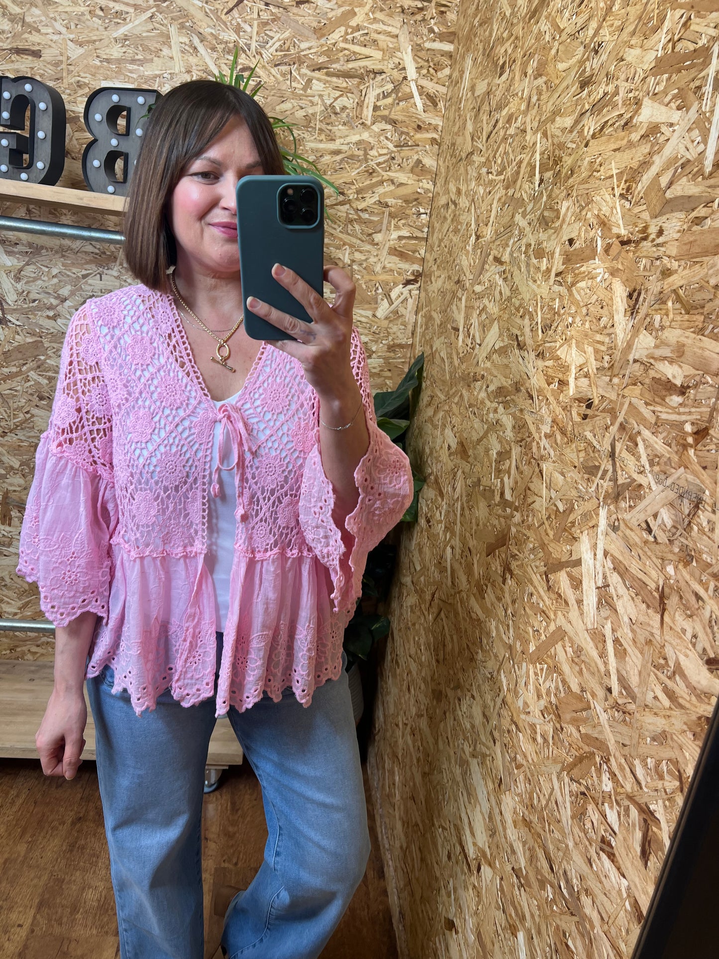 Lace & Crochet Tie Top