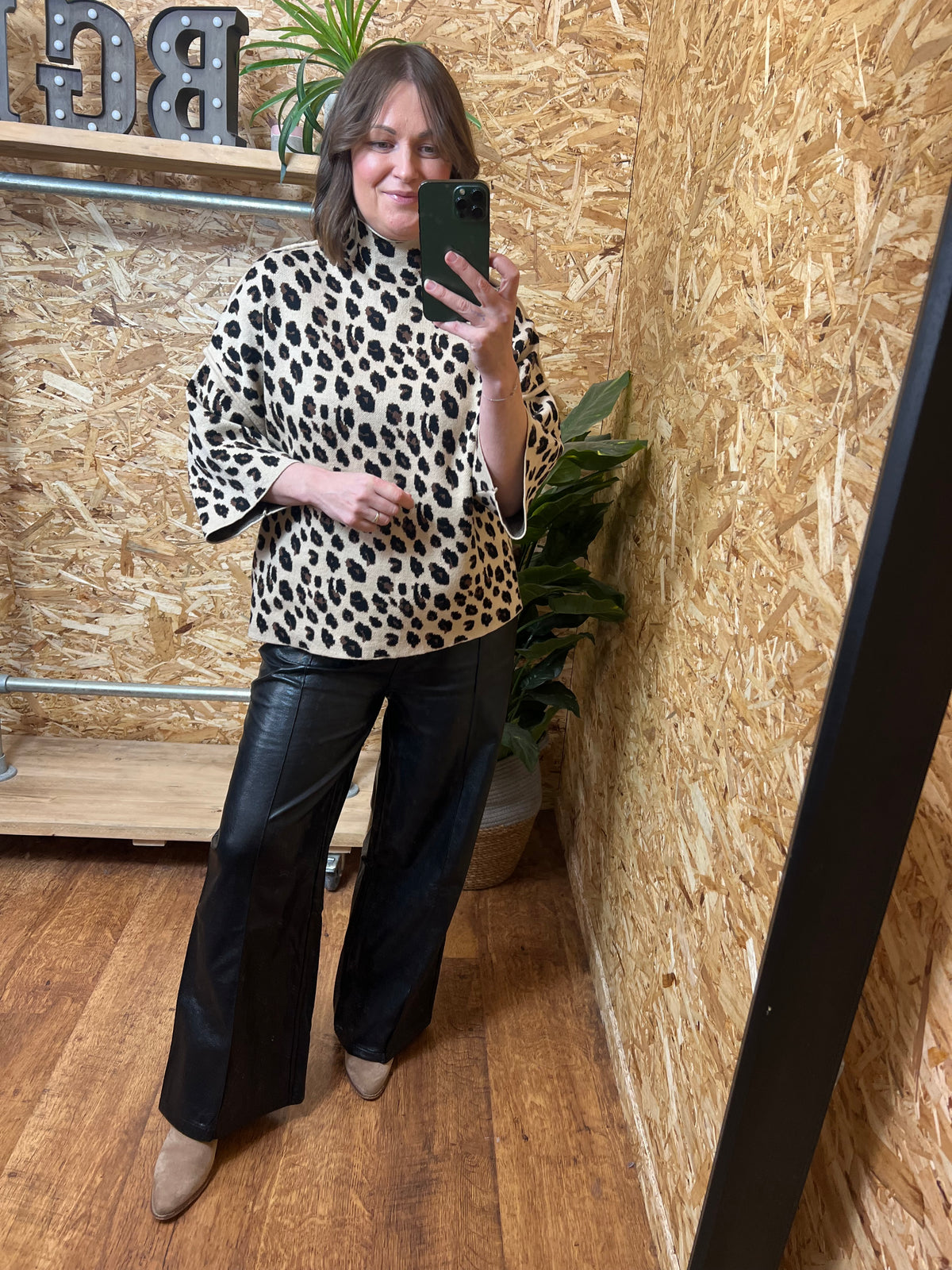 Leopard Piped Edge Knit