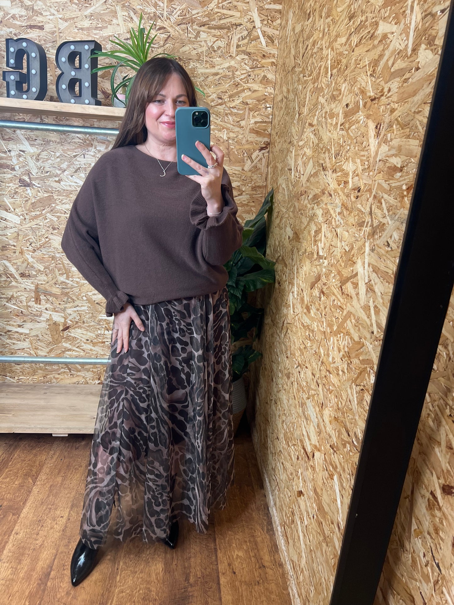 Animal Print Tulle Skirt