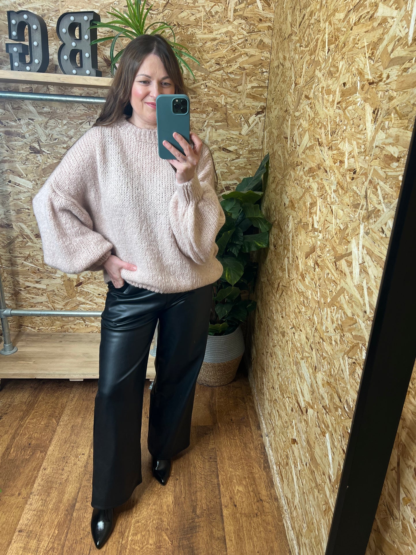 Balloon Sleeve Knit- Dusky Pink