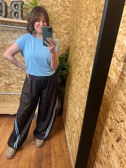Leopard Stripe Parachute Joggers