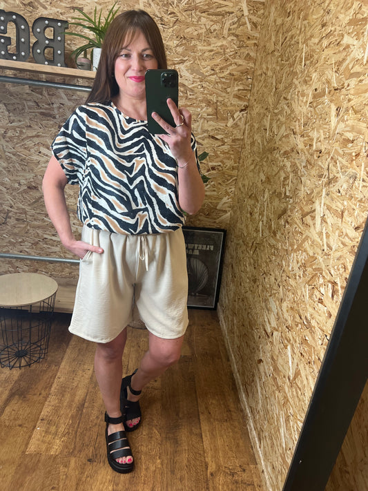 Zebra Stud Top