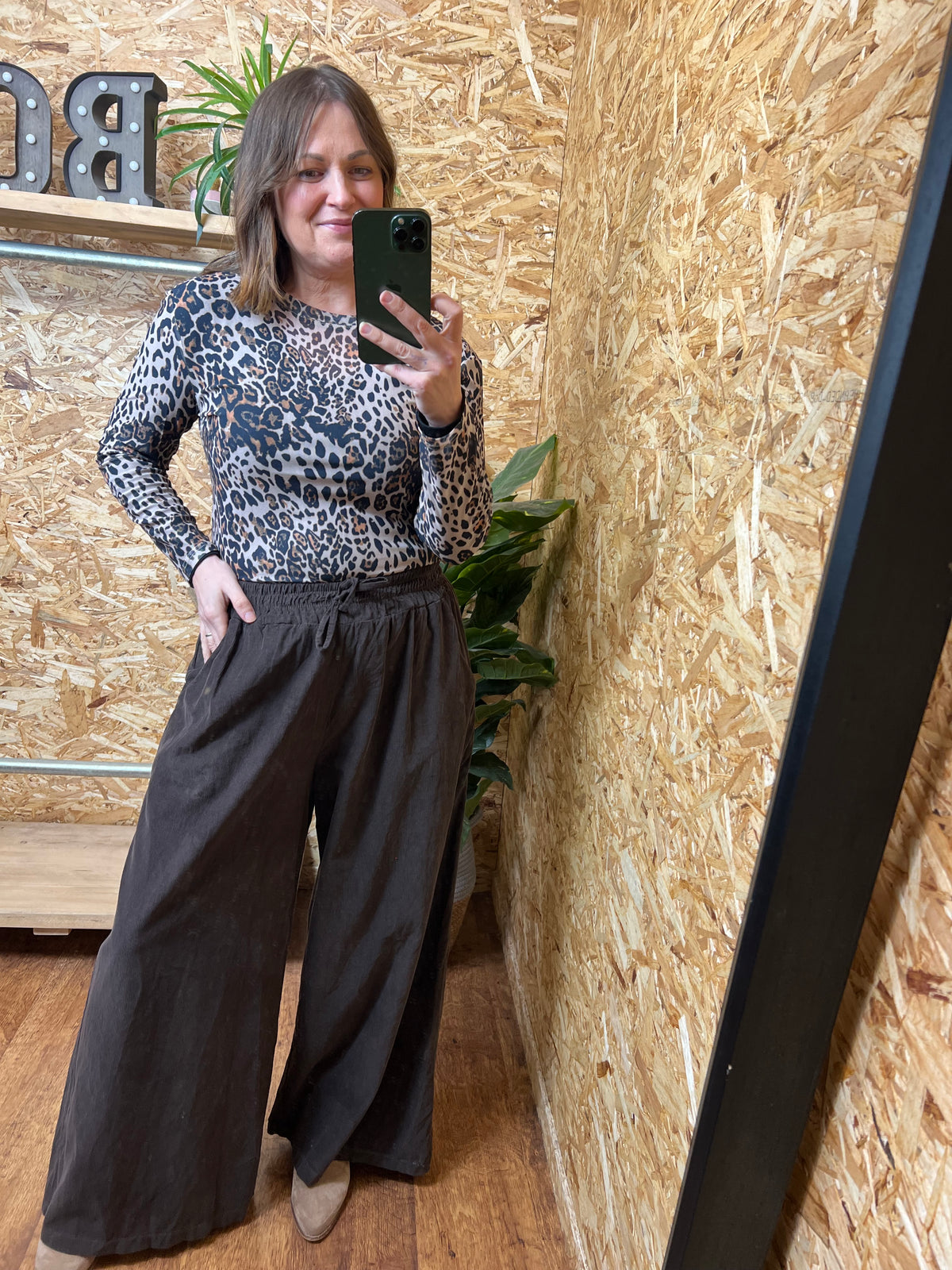 Needlecord Wide Leg Trousers